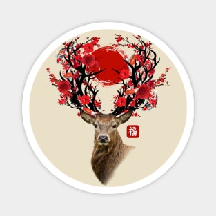 Deer with Flowering Antlers (Happiness) Magnet